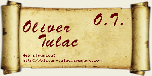 Oliver Tulać vizit kartica